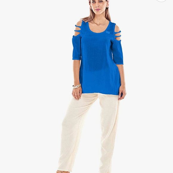 Oh My Gauze! Tops Nwt Oh My Gauze 0 Cotton Womens Miami Blouse In Blueberry Xxl Plus Size